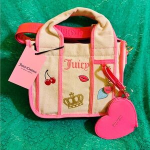 Juicy Couture Pink and Cream Tote Bag